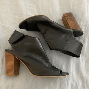 Open toed black booties